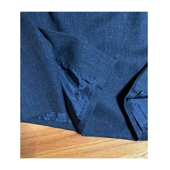 Vintage Harve Benard‎ charcoal gray  pinstripe 100% wool skirt kick pleats 14P - Picture 3 of 5
